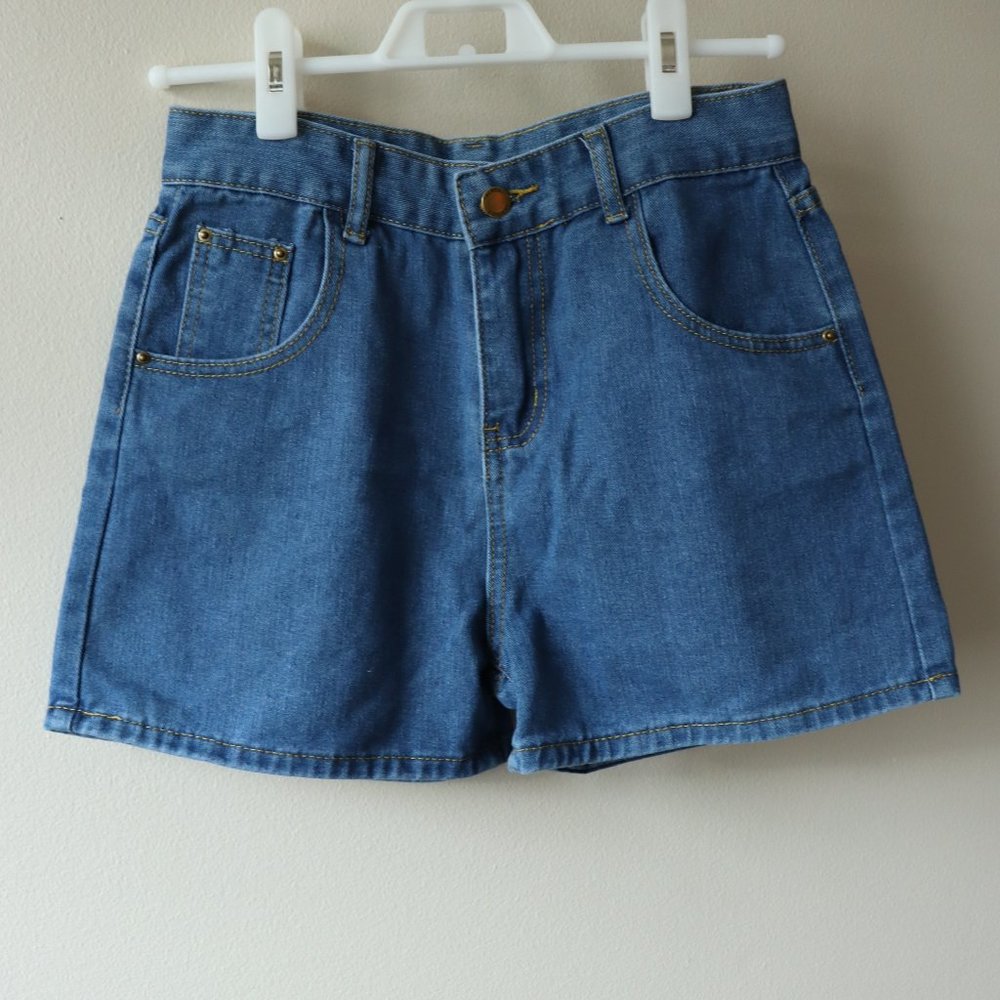 Basic High-Rise Relax Denim Shorts